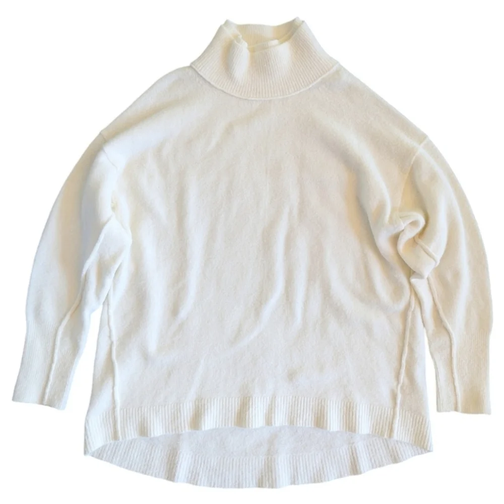 Free People Afterglow Mock Neck Sweater Tunic Oversized Slouchy XS Runs Big!